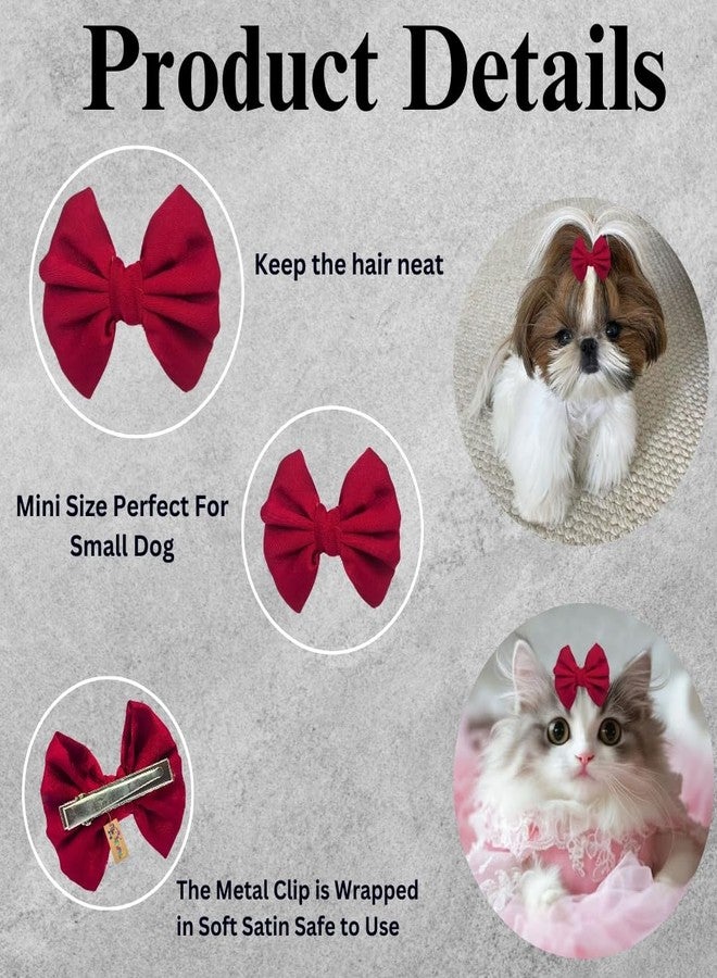 Western Era Dog Bow Hair Clip | Stylish Pet Accessory | Soft, Comfortable | Small, Medium & Large Dogs | Grooming, Photoshoots, Parties Fashionable & Durable Design for Pets (Maroon) - Image 3